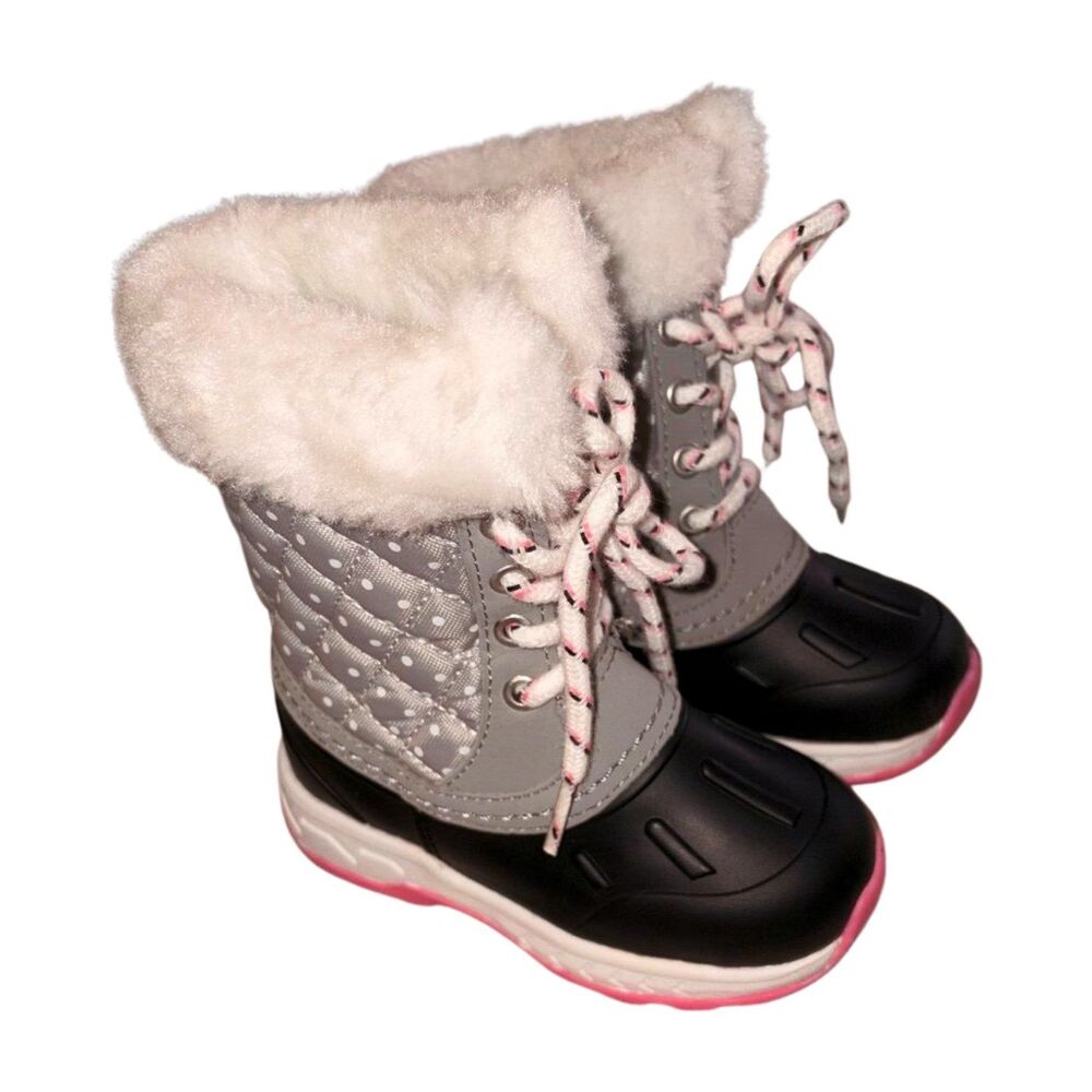 Carters Toddler Girls Boots Black & Pink Size 7 | Worn Once |Excellent Condition